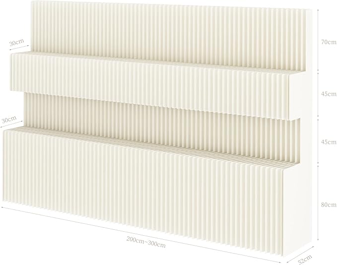 Paper Room Divider Screen Folding Adjustable Privacy Partition for Home & Office Portable Decorative Wall Divider for Dorm, Studio, Exhibition, Store or Room Separation 7.875ft-9.84ft-1.71ft