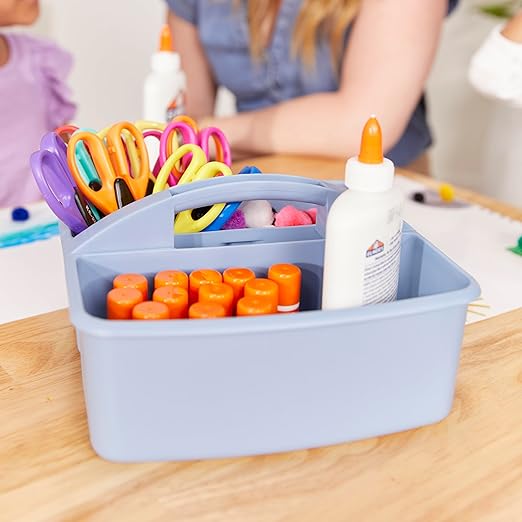ECR4Kids 3-Compartment Small Plastic Caddy, Multipurpose Organization, Earthtone, 6-Pack