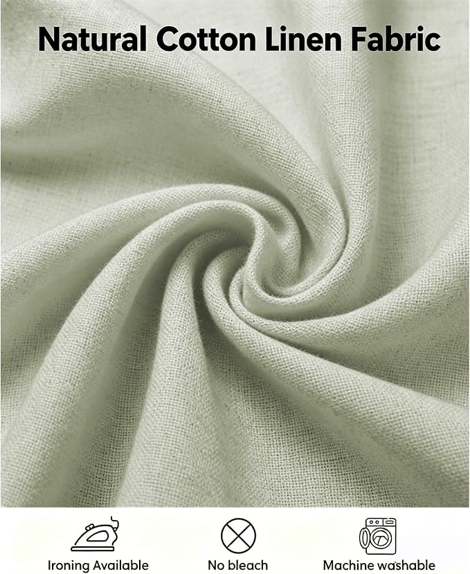 Alsoo Textured Tablecloths for Rectangle Tables Heavy Duty Linen Style Spring Table Cloth Spill Proof Wrinkle Free Table Cover with Tassel for Kitchen Dining Holiday, Sage Green, 55" x 75"