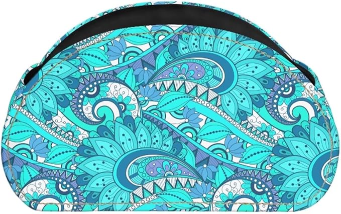 Floral Print Remote Control Holder with 5 Compartments, PU Leather Office Desk Organizers - Couch/TV Cabinet/Bedside Table Accessory - Space Saving Desktop Caddy