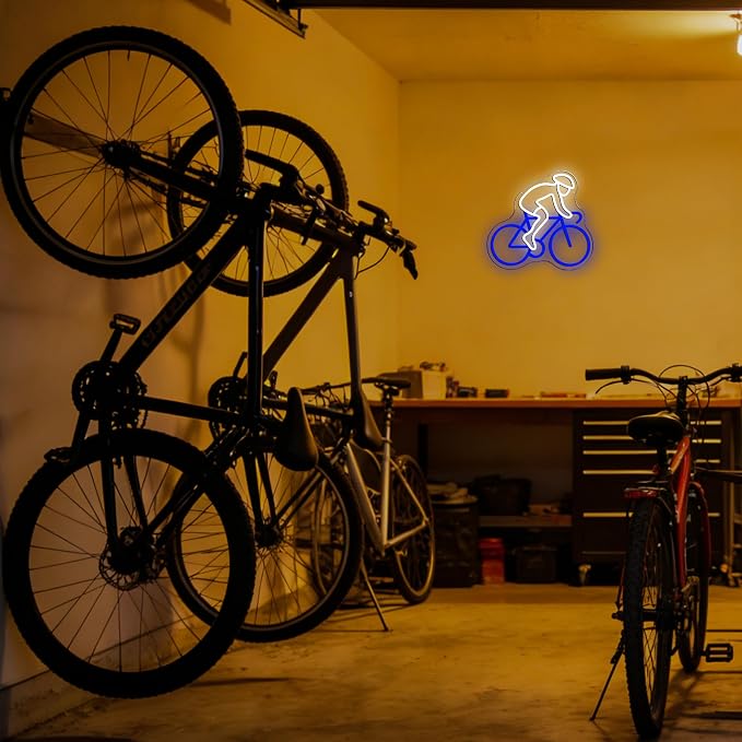 Allball Bike Neon Sign, Cycling Neon Light USB Powered Bicycle LED Sign, for Garage Decor Man Cave Road Bike Athlete Indoor Cycling Bicycle Shop Workout Room Sign Birthday Gifts(12.9 * 12.2 In)