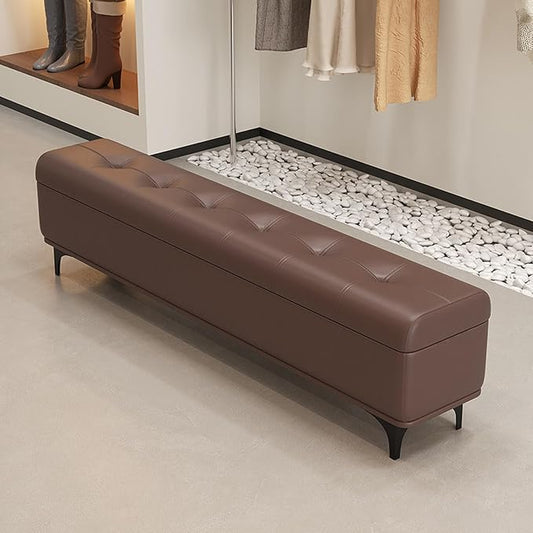 Modern Bedroom Bench with Storage Space, Hallway Seat Chest with Shoe Rack, Ultra-Narrow Gap — Slim Entryway, Living Room, and Shoe-Changing(A,100 * 30 * 45cm/35.4 * 11.8 * 17.7in)
