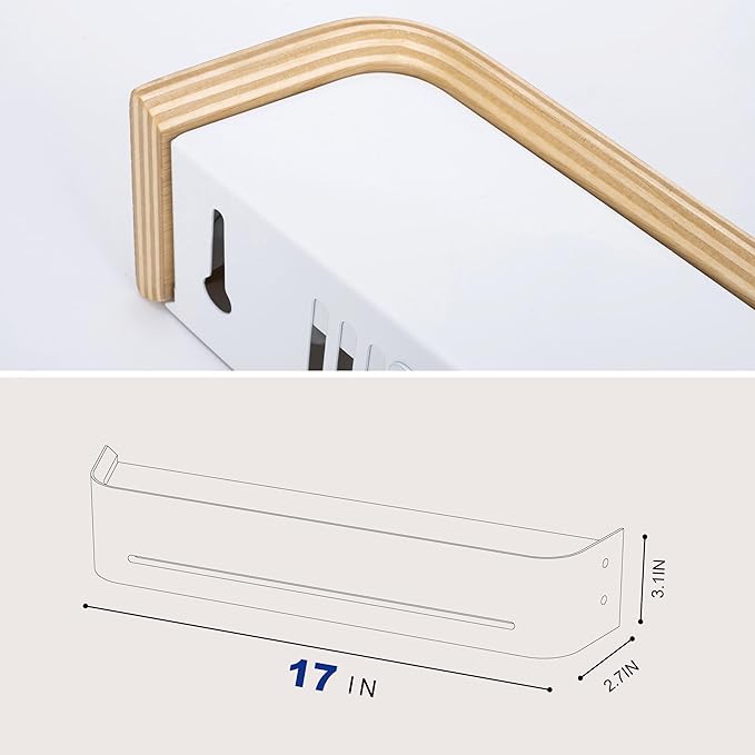GEMAPOCO® Key Holder Wall Mount with 5 Retractable Hooks, 17-inch Finland-Designed Key Hanger with Shelf, Modern Coat Rack Wall Mount,Minimalist Space-Saving Entryway Furniture - Oak