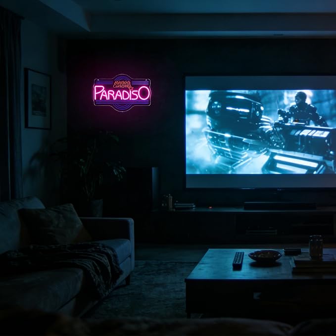 Allball Cinema Paradiso Neon Sign, LED Theater Neon Light USB Powered Dimmable, for Home Cinema Movie Night Party Decor, Movie Lover Gift(15.7 * 10.2 In)