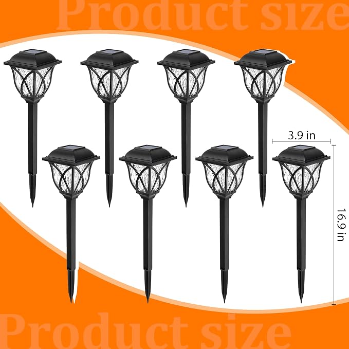GIGALUMI Solar Lights Outdoor Waterproof, LED Solar Garden Lights, Outdoor Decorations, Garden Decor for Yard, Patio, Landscape, Planter, Walkway