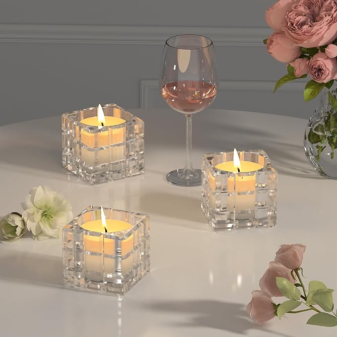 6pcs Votive Candle Holder, Glass Votive Cande Holders Bulk, Tealight Cande Holder for Home Decor, Wedding,Christmas,Thanksgiving