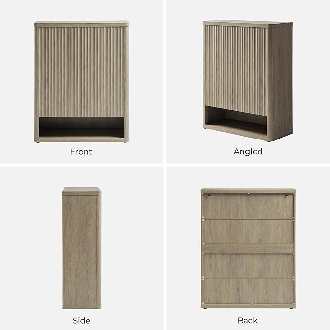 SICOTAS Shoe Cabinet 44" Tall Large Storage Organizer Modern Shoe Rack with Doors & 4 Shelves Mid Century Free Standing 6-Tier Cabinet for Entryway Hallway Living Room Closet