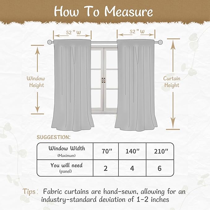 LAMIT 72 inch Linen Sheer Curtains for Living Room 2 Panels, Linen Textured Light Filtering Semi Sheer Back Tab and Rod Pocket Window Curtain Panels for Bedroom/Farmhouse, Brwon, 52 x 72 Inch