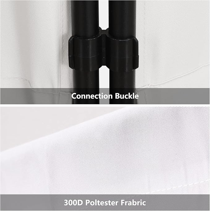 Grezone 4 Panel Folding Privacy Screens, Folding Privacy Screen for Office, Partition Room Separators, Freestanding Room Fabric Panel (White)