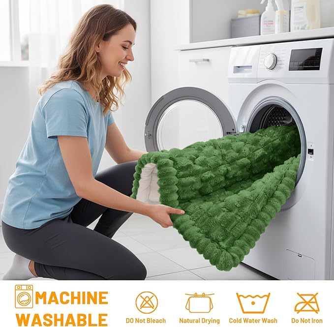 Smiry Couch Covers for Dogs Washable, Non Slip Fuzzy Pet Couch Covers for Sofa, Soft Thick Sofa Slipcovers Furniture Protector Pet Friendly (Olive Green, 27.6" x 70.9")