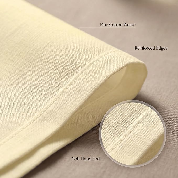 Urban Villa Cloth Napkins 100% Cotton Highly Absorbent Washable Durable Reusable Premium Dinner Napkins Ideal for Gifts for Mothers Day Hotel Farmhouse Parties - Yellow (20" x 20", Set of 12)