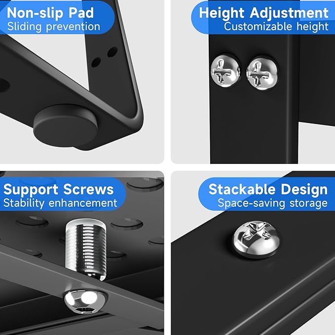 Expandable Cabinet Shelf Organizers, Kitchen Small Stand Rack Organization for Countertop Cupborad Pantry Desktop Spice Rack, Black 2 Pack