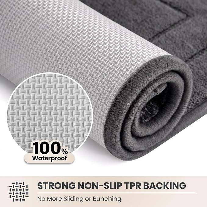 PURRUGS Dirt Trapping Door Mat 32" x 70", Non-Slip/Skid Machine Washable Entryway Rug, Dog Doormat, Super Absorbent Welcome Mat for Muddy Wet Shoes and Paws, Grey