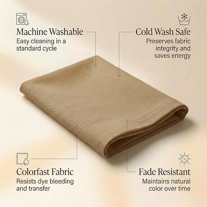 Accent Home 100% Cotton Napkins, Delicate Cloth Napkins for Dinners, Parties and Weddings，18 x 18 Inch Set of 6 - Brown