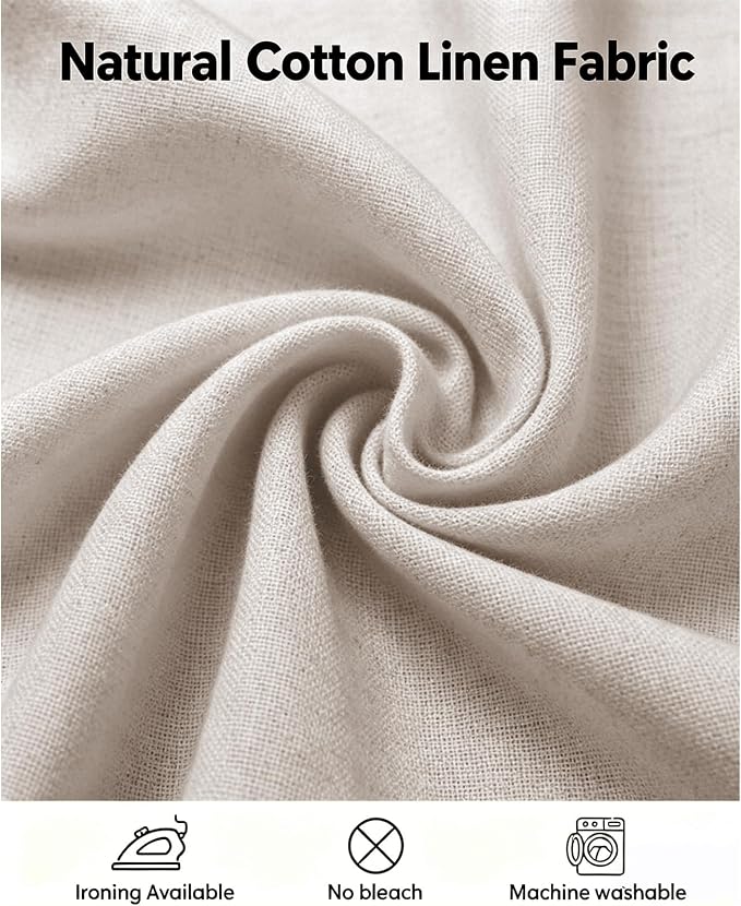 Alsoo Table Cloth Rectangle Table 55" x 90" Linen Look Texture Cotton Tablecloth Waterproof Wrinkle Free Heavy Duty Tables Cover with Tassel for Kitchen Dining Holiday Party, Light Brown