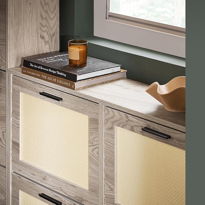 Haotian FSR151 White Flip-Drawer Shoe Cabinet (Nature, 4-Drawers)