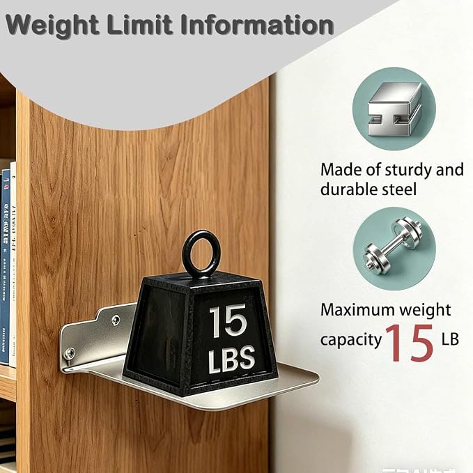 Invisible Floating Bookshelf - Modern Wall Mounted Metal Shelves for Office, Study Room, and Bedroom, Space-Saving Stylish Decor (4, Silver)