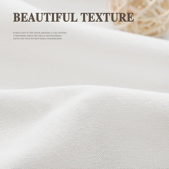 Farmhouse Shower Curtain with Ruffle Hem Linen White Shower Curtains for Bathroom Country Vintage Rustic Natural Fabric, 72" W x 75" L