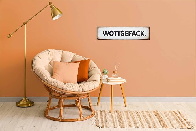 Funny German Phrase Metal Sign 4x16in Bilingual Plaque for Bar Game Room Wall Decor
