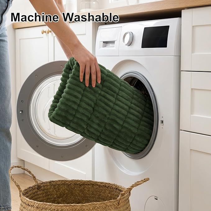 Smiry Couch Cover for Dogs Washable, Non Slip Fuzzy Pet Couch Covers for 3 Cushion Sofa Pet Friendly, Thick Soft Sofa Slipcovers Cushion Protector (Dark Green, 27.6" x 47")