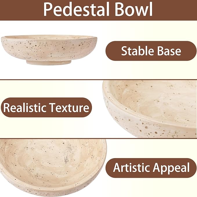 Decorative Bowl for Entryway Table & Coffee Table, 7.7" Modern Fruit Bowl for Kitchen Counter, Stylish Key Bowl & Catch All Bowl for Home Decor