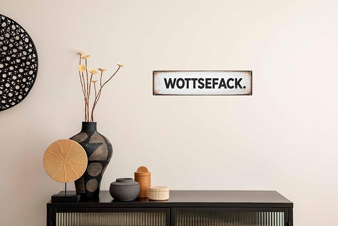 Funny German Phrase Metal Sign 4x16in Bilingual Plaque for Bar Game Room Wall Decor