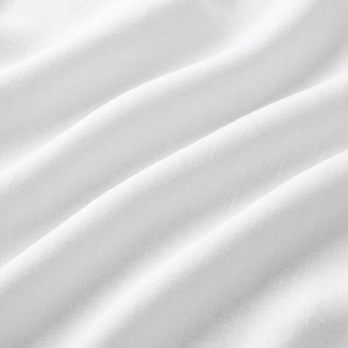 Solino Home White Linen Tablecloth 60 x 60 Inch - 100% Pure Linen Table Cloth - Fete, Machine Washable Tablecloth for Summer, 4th of July