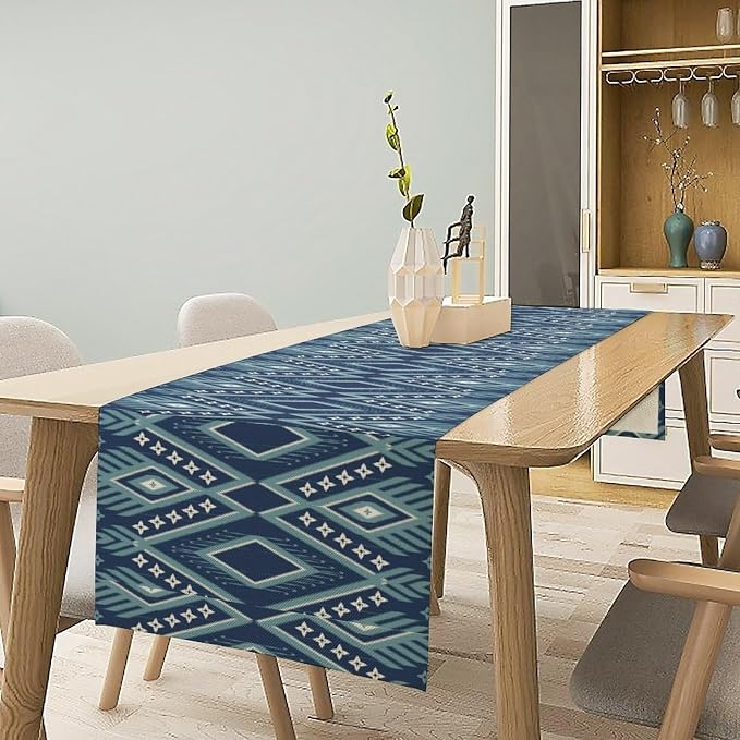 Aztec Southwest Table Runner,Ethnic Style Design Geometric Table Runners Table Setting Decor for Garden Farmhouse Wedding Party Holiday Dinner Home Kitchen Dining Table 13x108 Inch