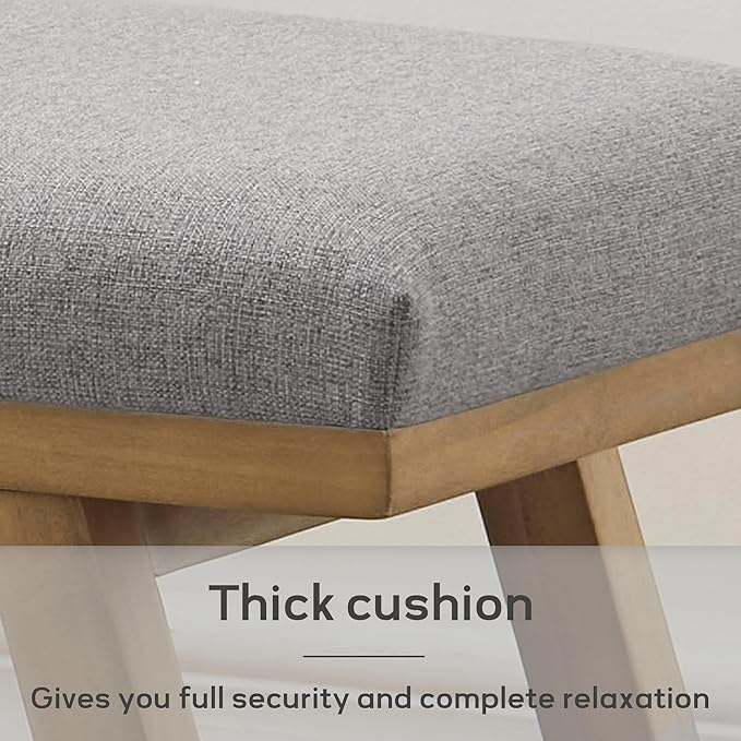 Zihanhome 45" Entryway Bench Upholstered Storage Bench for Bedroom Shoe Rack Bench for Living Room, Hallway, Mudroom, Balcony, Sturdy Indoor Bench Seat Holds Up to 300 lbs (Grey)