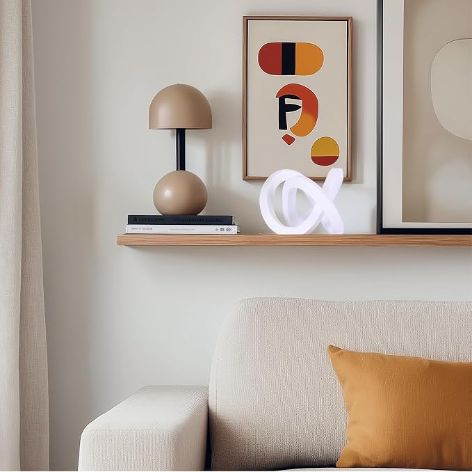 White knot decorative sculpture, white home decor aesthetics, Möbius strip sculpture, suitable for decoration and display on bookshelves, living room TV cabinets, office cabinets, and coffee tables.