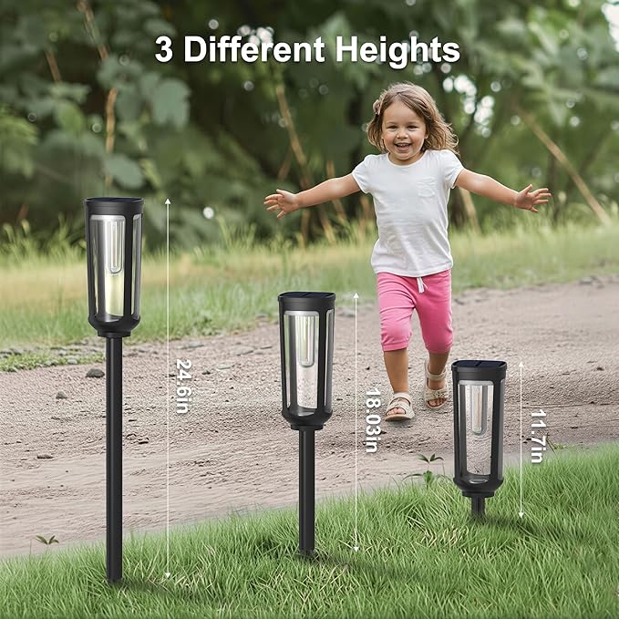 Solar Pathway Lights Outdoor Waterproof IP65, 12 Pack Cool White Solar Walkway Lights, Auto On/Off Outdoor Light for Lawn Garden Patio Driveway Decor Landscape Lighting