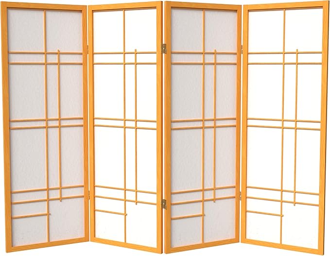 4 ft. Short Eudes Shoji Screen - Honey - 4 Panels