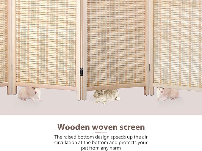 6 Panel Bamboo Room Divider 6 Ft Tall 8.8 Ft Wide Room Dividers and Folding Privacy Screens Privacy Wall Divider Folding Room Partitions and Dividers, Portable and Lightweight Separadores De Cuartos