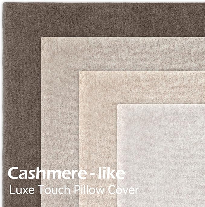 a moment Waterproof Throw Pillow Covers Set of 4,18x18 Inch Outdoor Stain Resistant Pet Friendly Pillowcases Cushion Covers for Patio Sofa and Living Room,Bare Earth