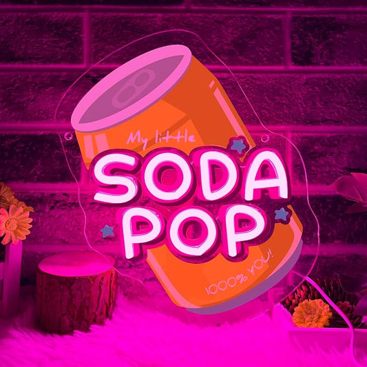 Allball Soda Pop Neon Sign, Beverage Neon Light USB Powered LED Soda Can Business Sign, for Garage Game Room Dorm Room Home Bar Coffee Shop Party Wall Decor Birthday Gifts(11.4 * 8.6 In)