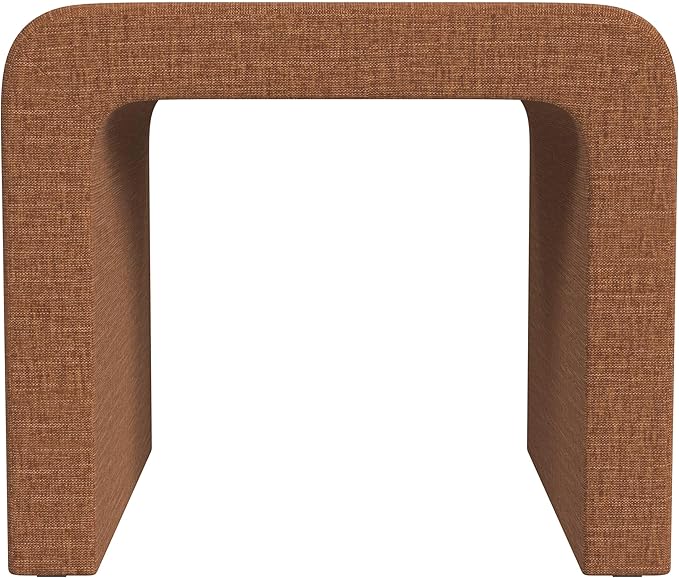 Spatial Order Modern Arch Chenille Ottoman | HomePop Home Décor | Ottoman for Living Room & Bedroom - Orange Rust