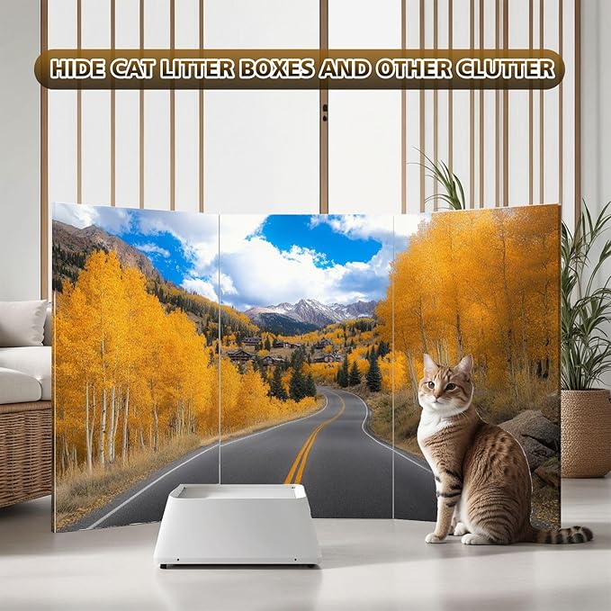 2 Ft Room Divider Screen Colorado Rocky Mountains Fall Season Portable Short Canvas Folding Screen 3 Panel Freestanding Separator Privacy Partition Indoor Home Office