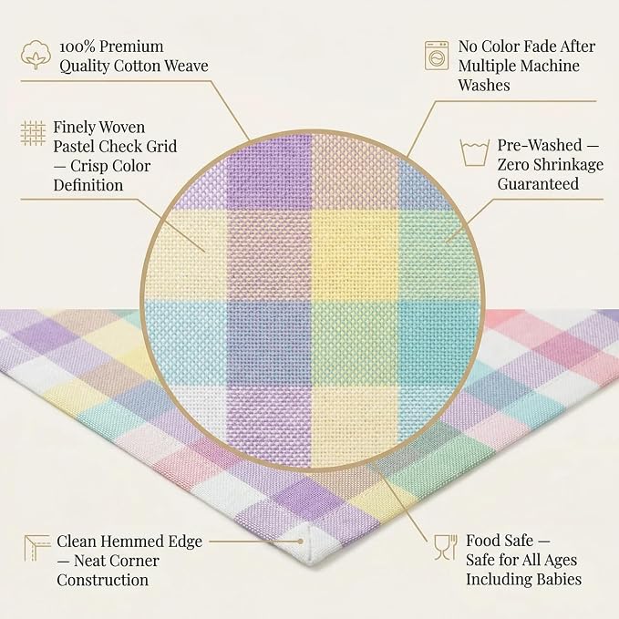 Urban Villa Tablecloth Buffalo Check Tabletop Cover Kitchen Dining Table Cloth 100% Cotton Great Parties Wedding Holiday Dinner Easter Rectangle 52X70 Inches 4-6 Seats