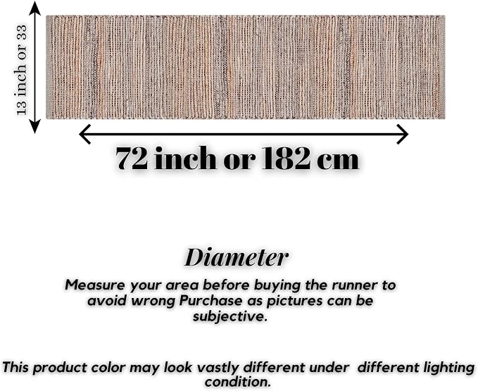 Boho Jute Table Runner for Dining Tables, Rustic Brown Table Runner Farmhouse Style , Cotton and Jute Neutral Colorful Indoor Kitchen Decor, 13 X 72 Inch, - Natural- Brown