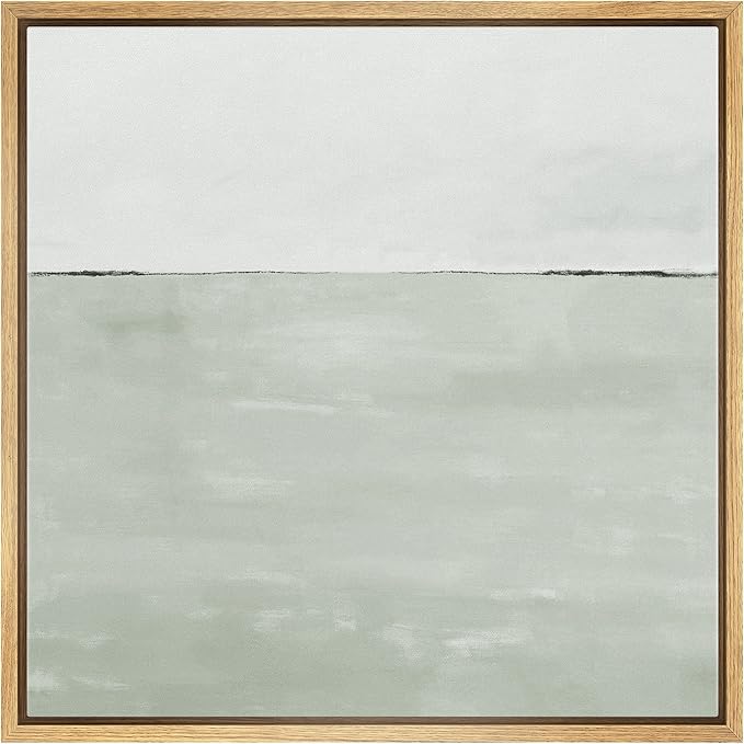 SIGNWIN Framed Canvas Print Wall Art Watercolor Abstract Gray Landscape Nature Shapes Illustrations Modern Art Decorative Contemporary Minimal for Living Room, Bedroom, Office - 24"x24" Natural