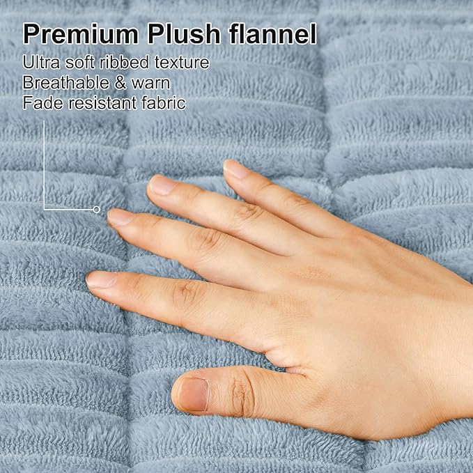 Smiry Couch Cover for Dogs Washable, Non Slip Fuzzy Pet Couch Covers for 3 Cushion Sofa Pet Friendly, Thick Soft Sofa Slipcovers Cushion Protector (Haze Blue, 27.6" x 82.7")
