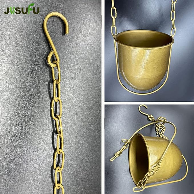 Metal Hanging Planters, Gold Hanging Planters for Indoor & Outdoor Plants, No Plant incld(Gold)
