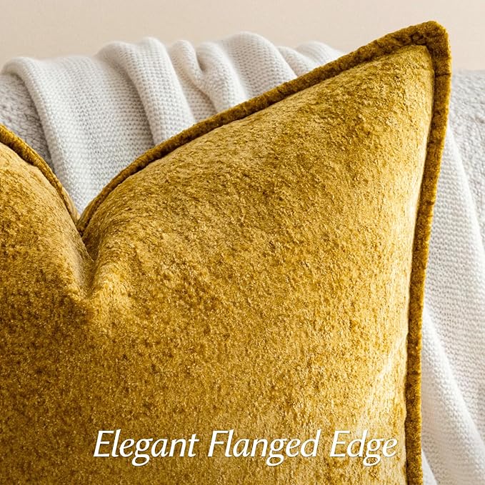 a moment Throw Pillow Covers 20X20 Inch 4 Packs,Soft Velvet Decorative Pillow Cases with 3D Ice Flower,Texture Modern Accent Cushion Covers for Sofa Couch Home Decor Golden Earth