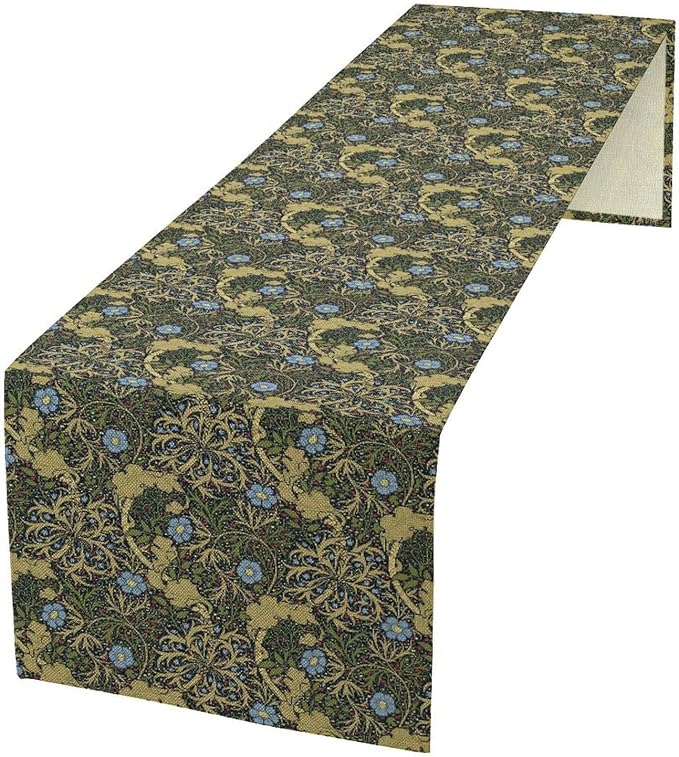 William Morris Floral Table Runner Vintage Flowers Table Runner for Dining Table Decor 13x36 Inch
