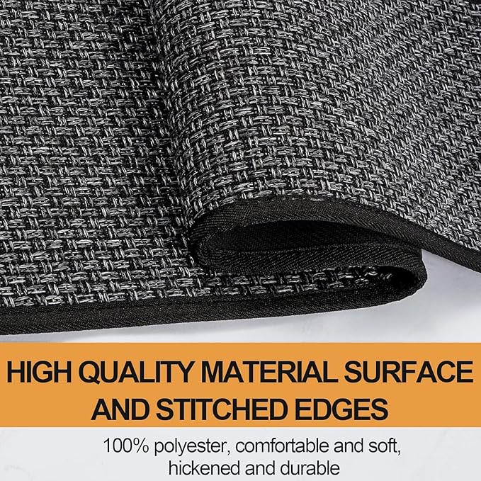 SUMLANS Kitchen Mat 1 PCS, Cushioned Non Slip Rugs for Kitchen Floor, Absorbent Runner Comfort Standing Mats Washable for Kitchen, Office, Home (Black, 17.3"x60")