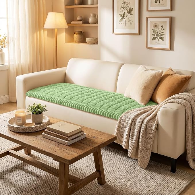 Smiry Couch Cover for Dogs, Non Slip Washable Sofa Protector for Pets, Soft Furniture Cover for Pet, Stylish Sofa Covers, Cozy Protect Against Fur, Dirt & Everyday Messes (Grass Green, 35.4" x 70.9")