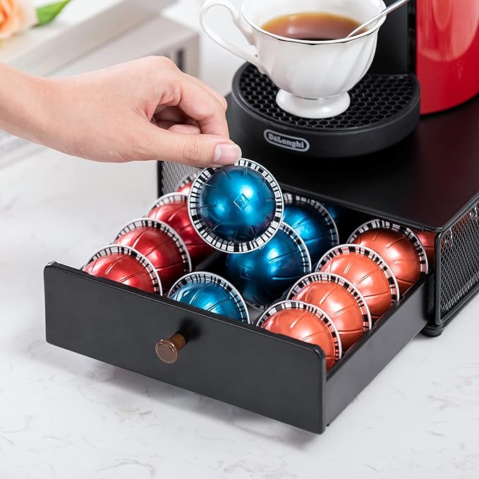Vertuo Capsule Holder Drawer for Nespresso with Handle (30 Pods)