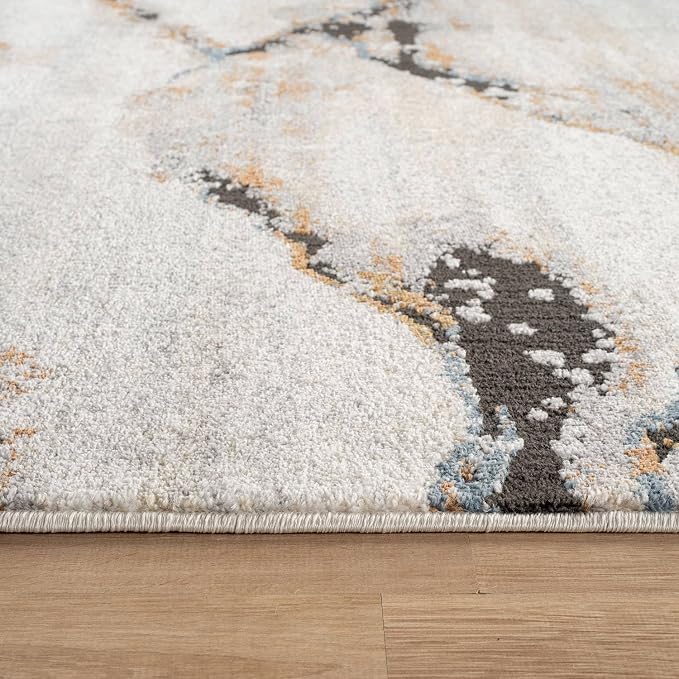 Rugshop Contemporary Gray Striated Area Rug Durable, Kid & Pet Friendly 2' 3" x 6' Runner Ideal for Hallway, Kitchen, Entryway, or Behind the Sofa