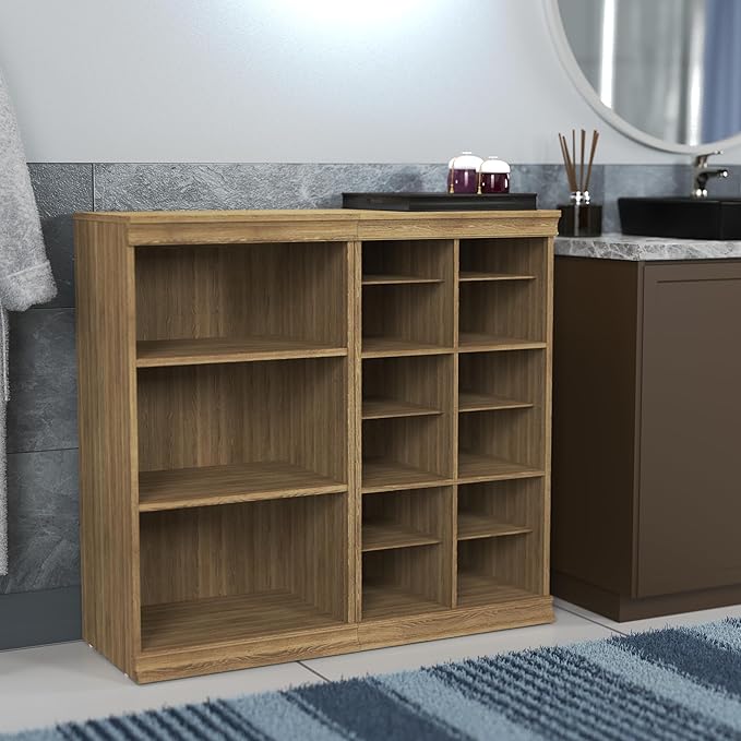 ClosetMaid Modular Storage 12-Shelf Unit with Dividers, Sand