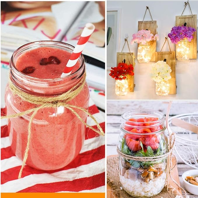 QAPPDA 16oz Glass Jars With Airtight Lids And Bands, Canning Jars 16 oz With Lids,Wide Mouth Mason Jars Pickles Jars For Kitchen Canisters,Glass Storage Containers Set of 15…